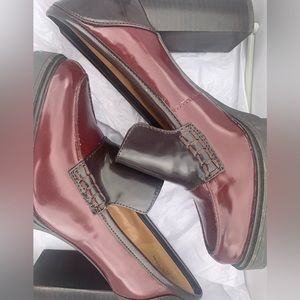 Maroon Nine West High Heel Loafer